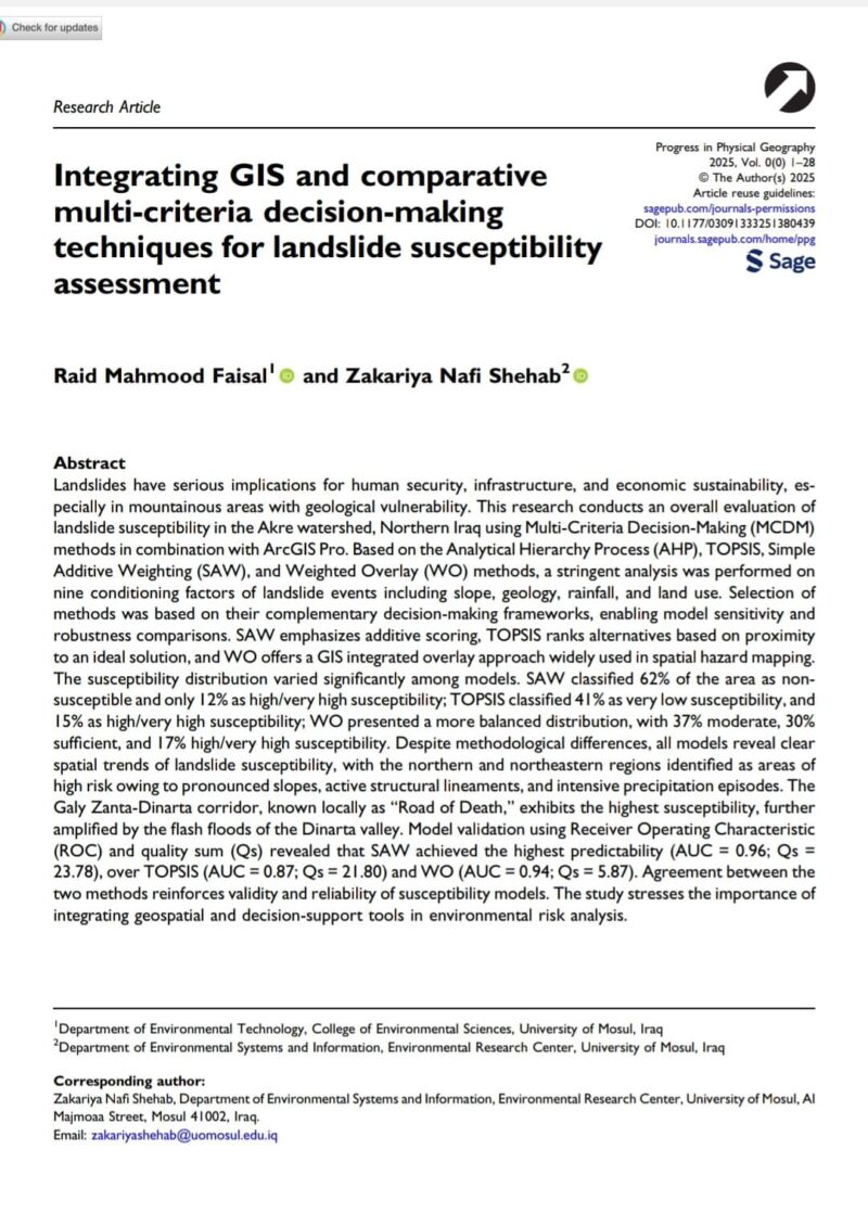 A lecturer at the Environmental Research Center publishes a joint ...